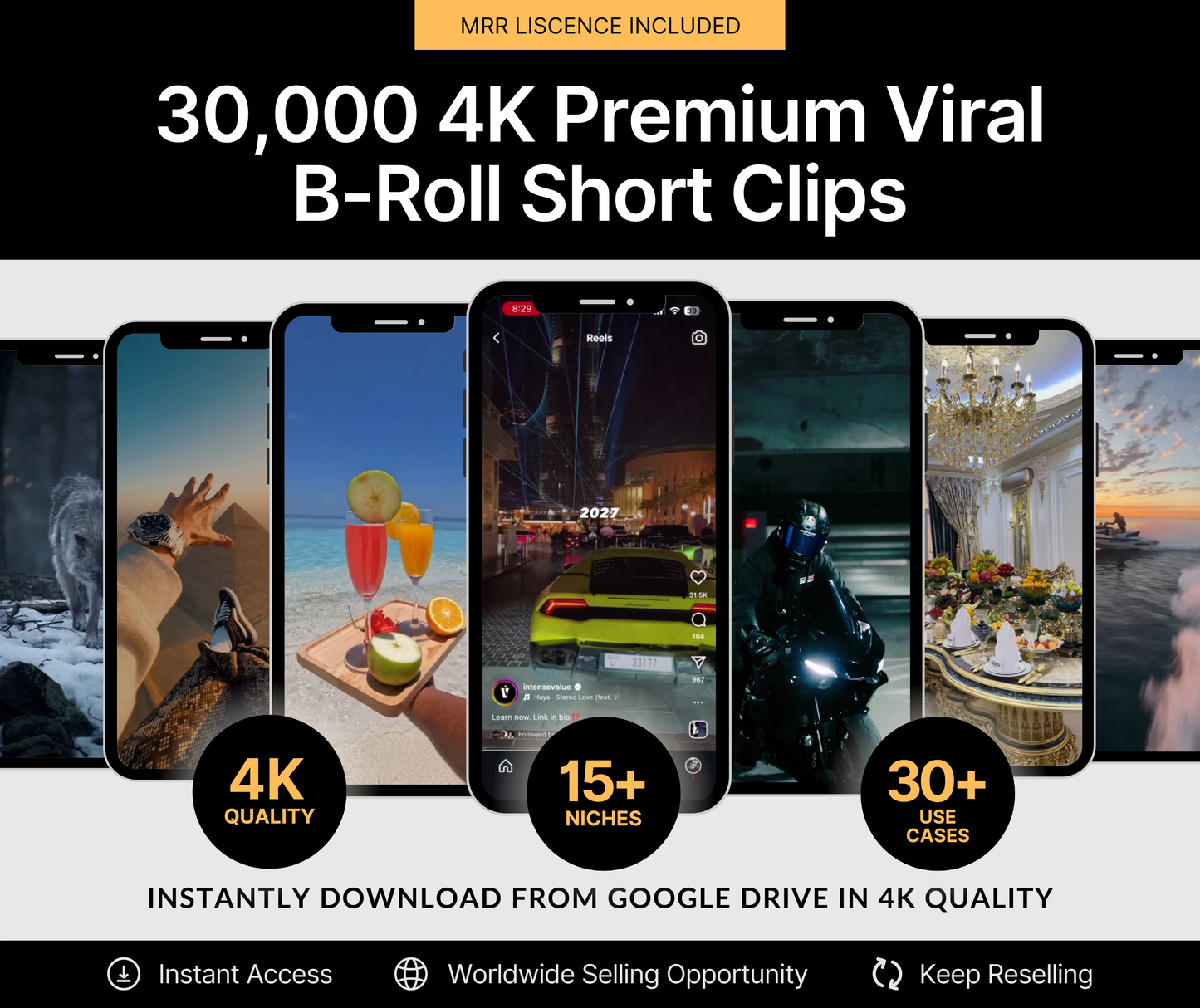 30,000 4K Premium Viral B-Roll Short Clips
