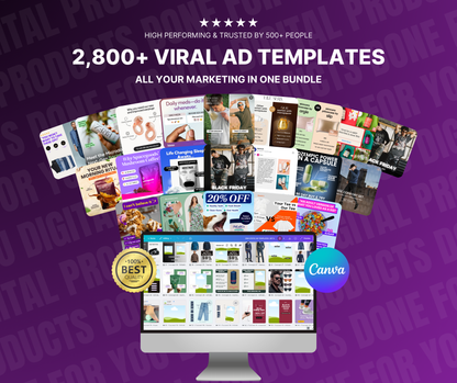 The Exclusive 2,800+ Canva Ad Templates & Exclusive Bonuses